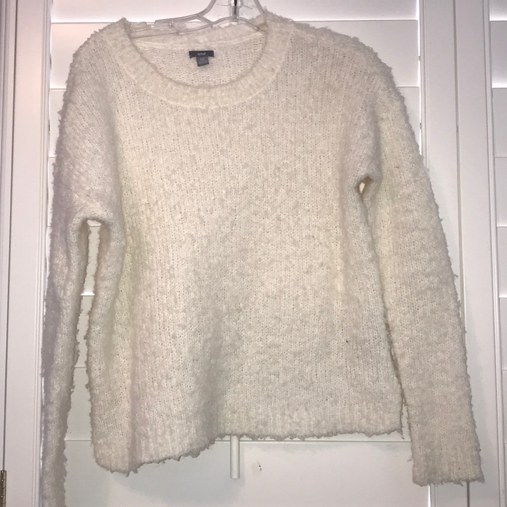 White fluffy sweater